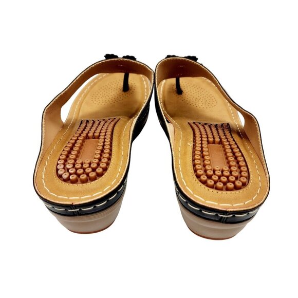Orthopedic Wedge Sandals Women Comfortable Dressy Summer Women black Size 10.5 - Picture 13 of 14